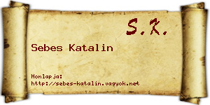 Sebes Katalin névjegykártya